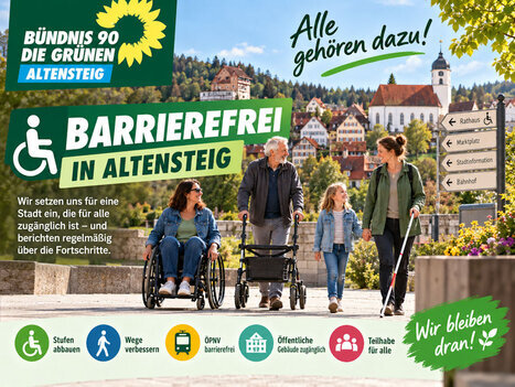 Altensteig macht Fortschritte in der Barrierefreiheit.<br />Weiter so! Wir bleiben dran.