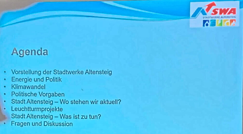 Energie in Altensteig Auflistung der Agenda