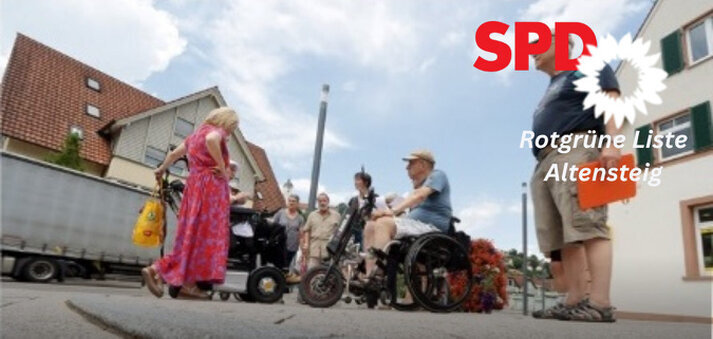 Der gemeinsame Rundgang von SPD und Grünen am 19. Juni 2026 hat gezeigt, was Barrierefreiheit in Altensteig konkret bedeutet – für Menschen im Rollstuhl, mit Kinderwagen, Rollator oder Sehbehinderung.